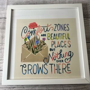 Framed Inspirational Wall Art with Floral Design
